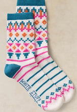 Load image into Gallery viewer, White Stuff UK Fluffy Fairisle Ankle Sock Ivory Multi
