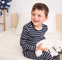 Load image into Gallery viewer, Petit Lem Modal Stripe Rib Pyjamas Indigo
