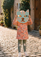 Load image into Gallery viewer, Deux Par Deux Dress Cats and Flowers
