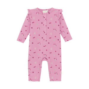 Minymo Flower Print Playsuit Orchid
