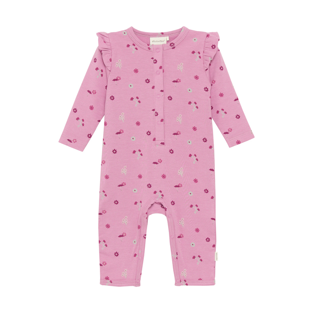 Minymo Flower Print Playsuit Orchid