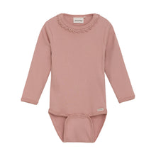 Load image into Gallery viewer, Minymo Baby Onesie and Rib Legging Misty Rose
