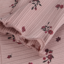 Load image into Gallery viewer, Minymo Plum Floral Tee and Rib Legging

