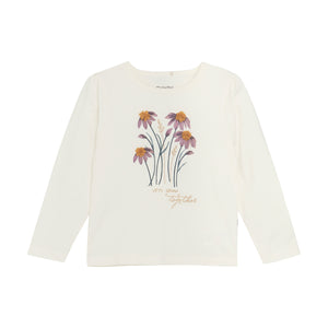 Minymo 'Lets Grow Together' Flower Tee Cream