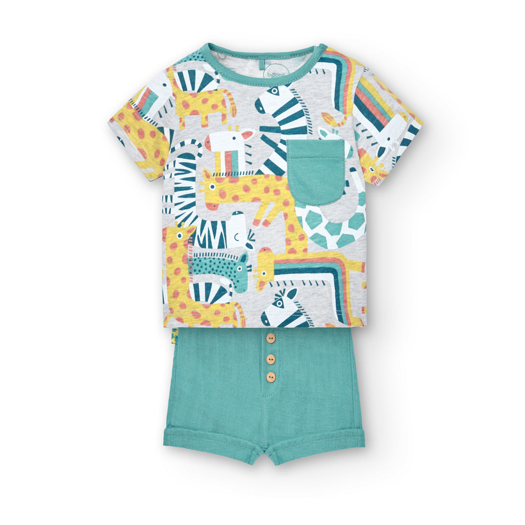 Boboli Zoo Animal Baby Tee and Short