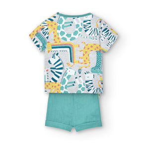 Boboli Zoo Animal Baby Tee and Short