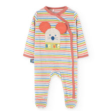 Load image into Gallery viewer, Boboli Velour Mouse Stripe Playsuit
