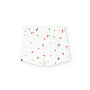 Boboli Crinkle Cotton Print Shorts