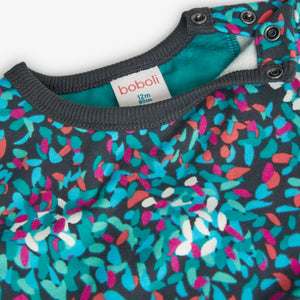 Boboli Mosaic Fleece Print Dress and Tights