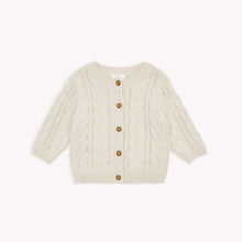 Load image into Gallery viewer, Petit Lem Creme Cable Knit Cardigan
