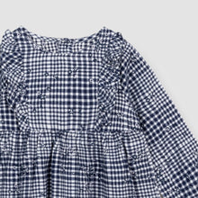 Load image into Gallery viewer, Miles the Label Floral Embroidered Brushed Flannel Check Dress
