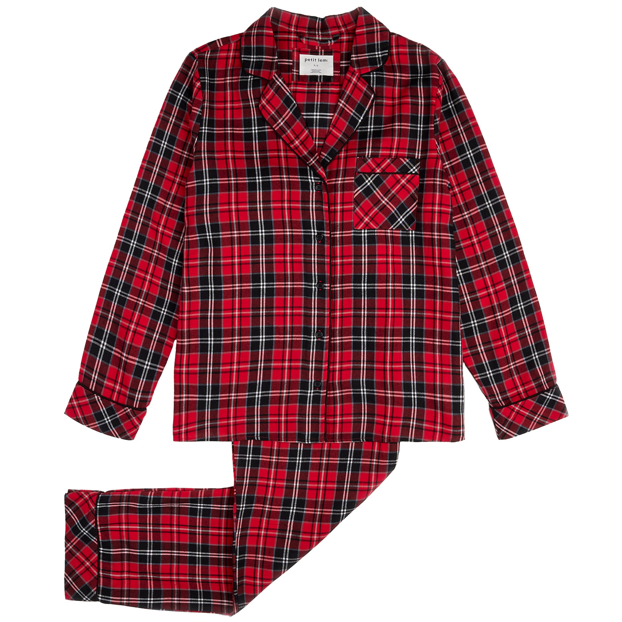 Petit Lem Scarlet Tartan Plaid Flannel Womens Pyjamas