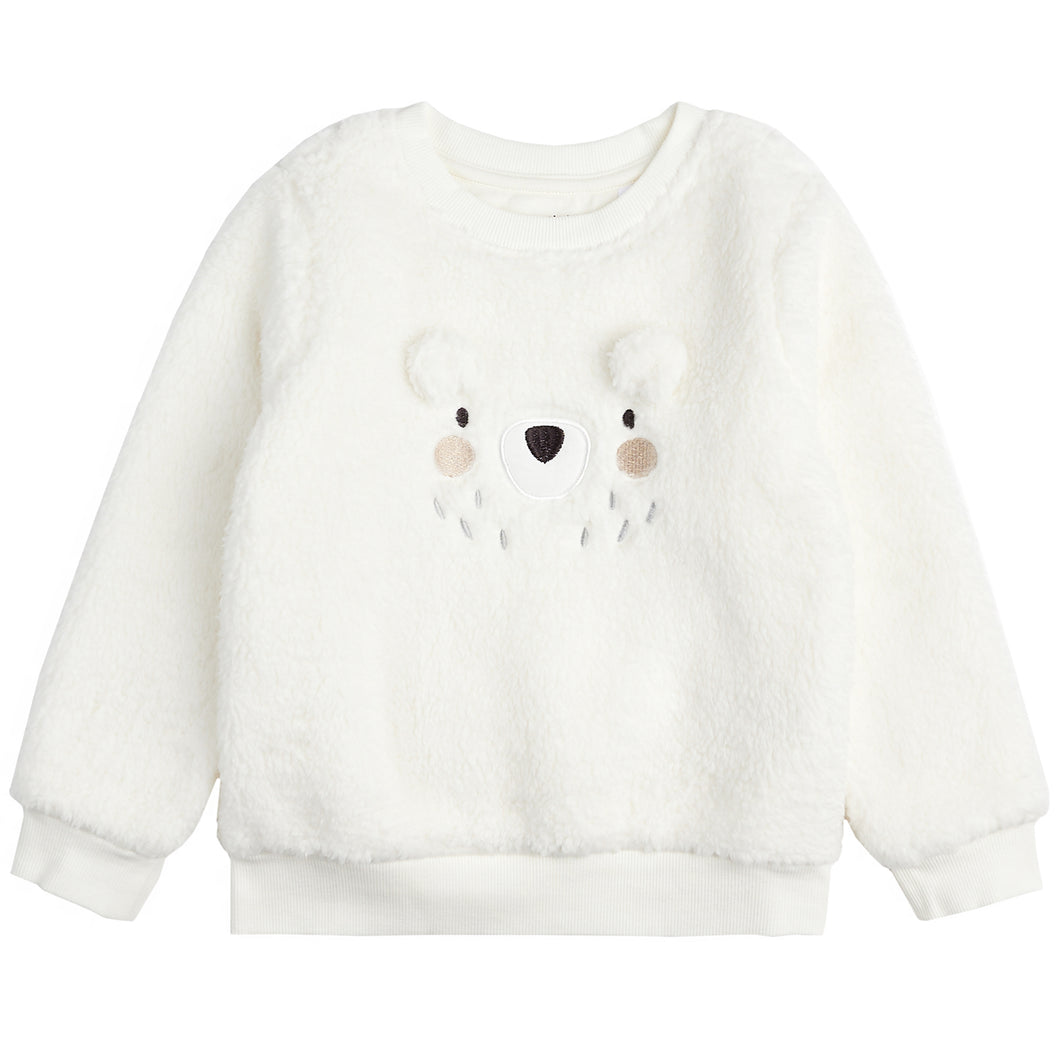Petit Lem Polar Bear on Sherpa Sweatshirt