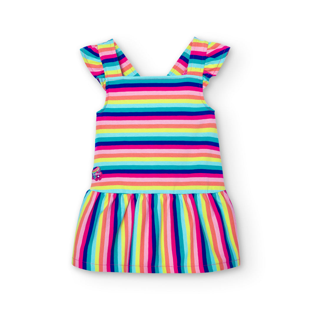 Boboli Rainbow Stripe Dress