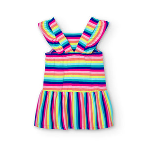 Boboli Rainbow Stripe Dress