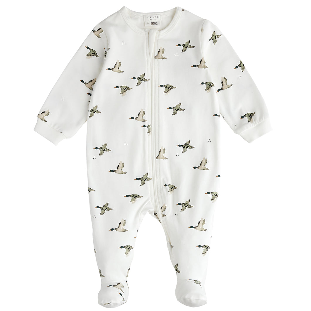 Petit Lem Mallard Print Sleeper Off White