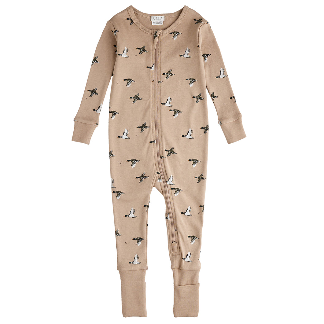 Petit Lem Mallard Print Playsuit Sand