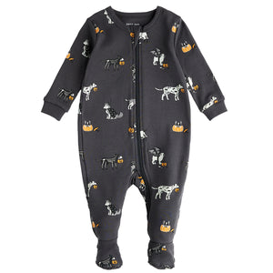 Petit Lem Howl-oween Print Sleeper Grey