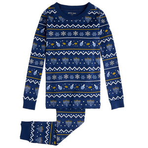 Petit Lem Hanukkah Fair Isle Print Pyjamas