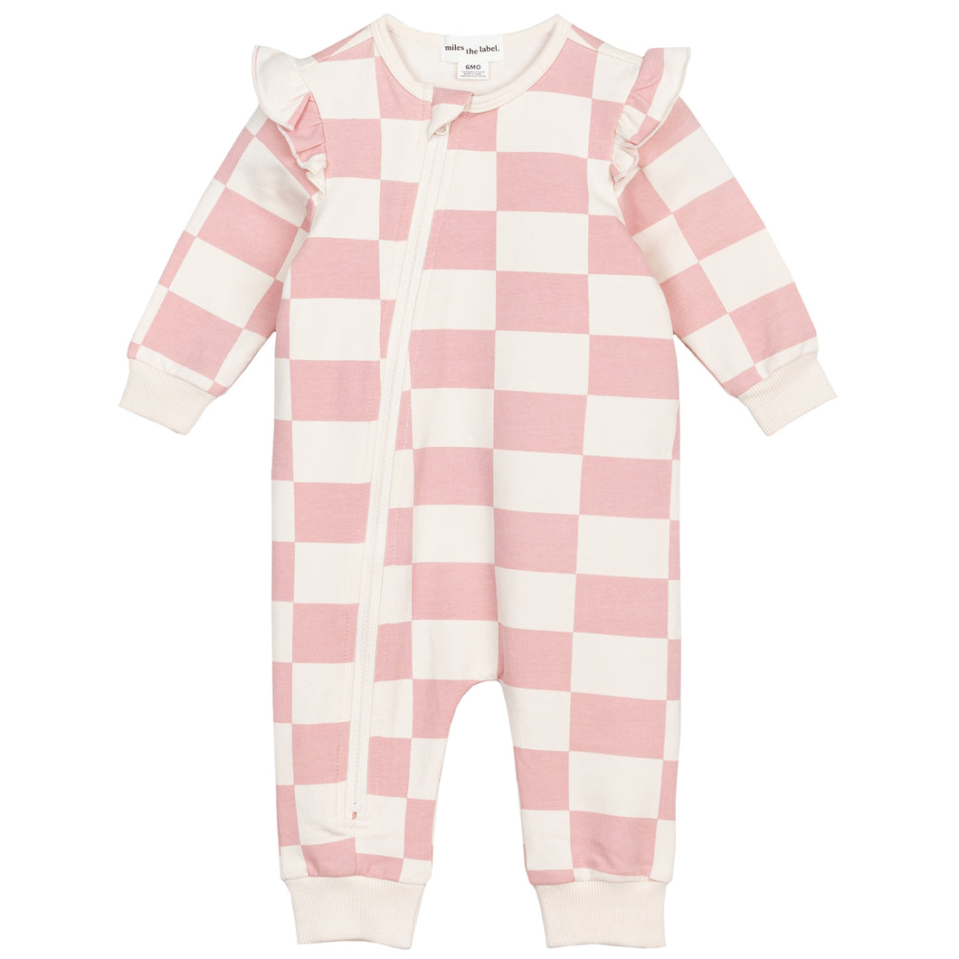 Miles the Label Rose Checkerboard Playsuit