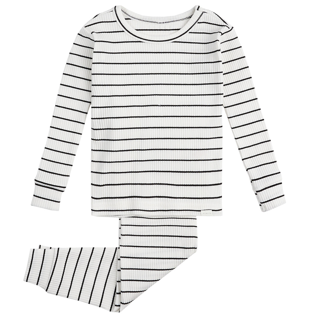 Petit Lem Black Stripe Modal Rib Pyjamas