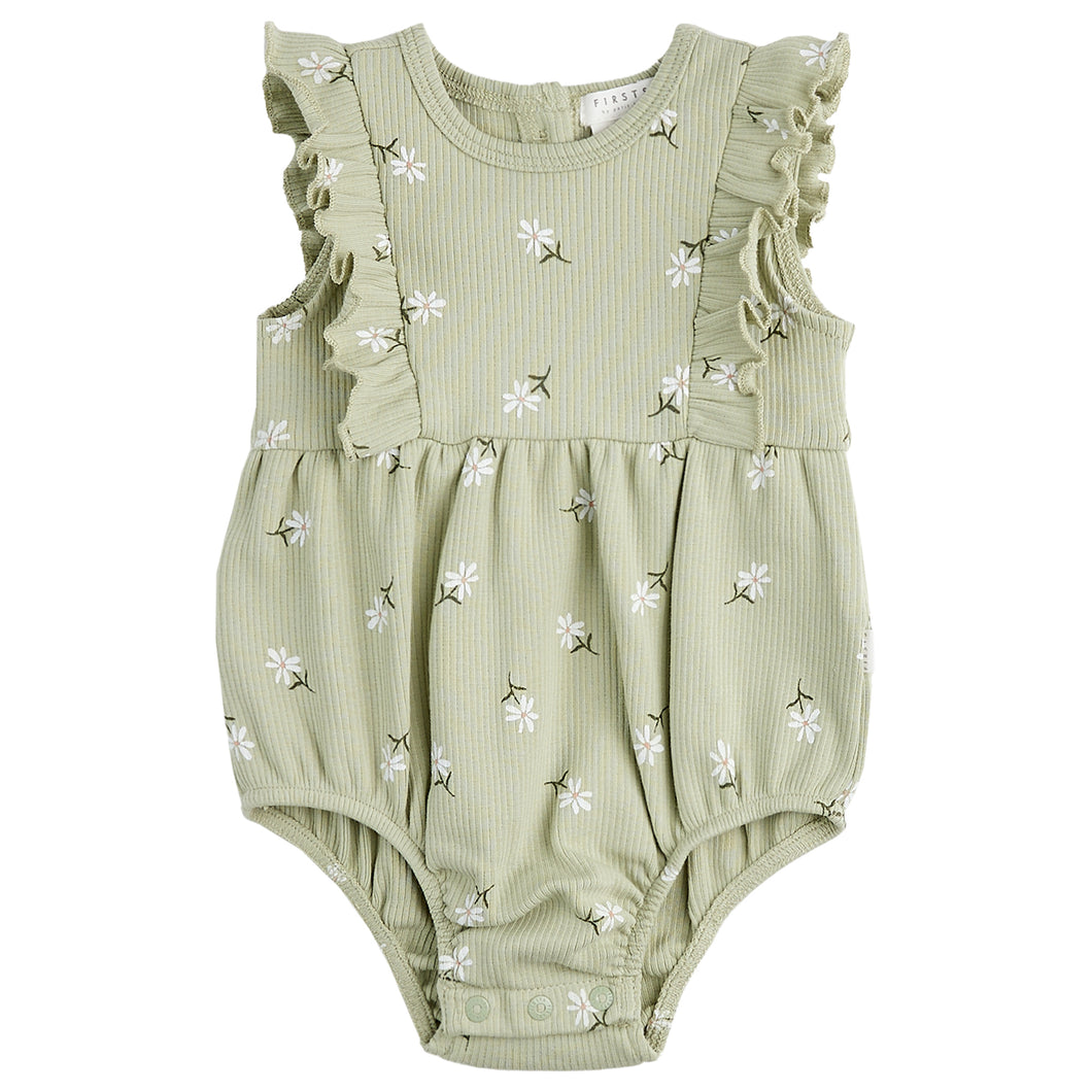 Petit Lem Daisy Bubble Playsuit Sage Green