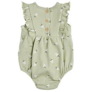 Petit Lem Daisy Bubble Playsuit Sage Green