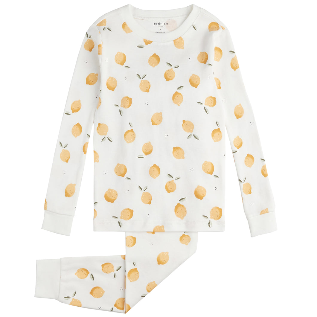 Petit Lem Lemon Print Pyjamas