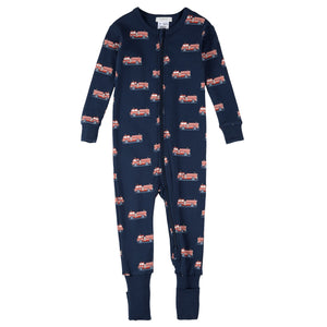 Petit Lem Fire Truck Print Convertible Sleeper