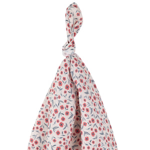 Petit Lem Poppy Print Muslin Swaddling Blanket