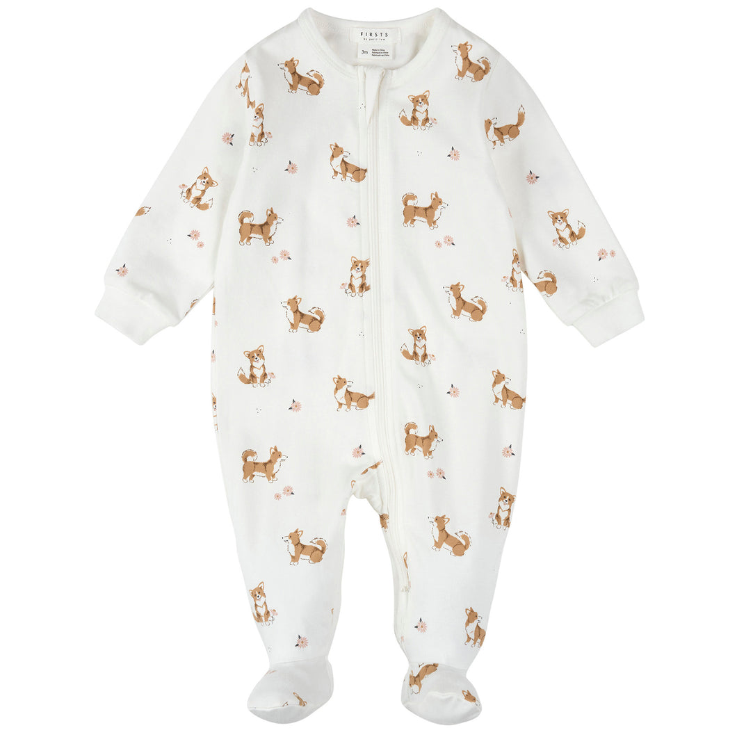 Petit Lem Corgi Print Sleeper