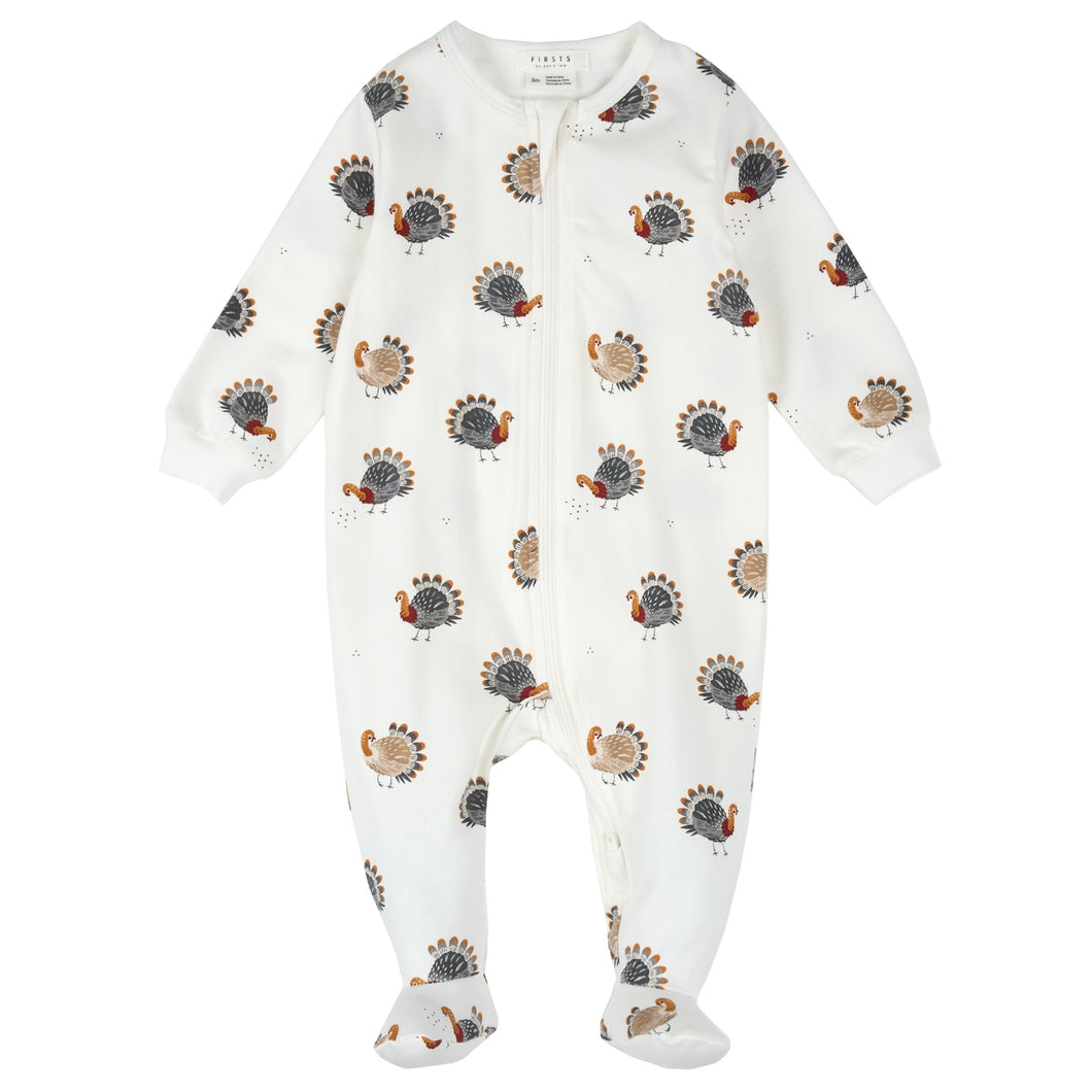 Petit Lem Turkey Print Sleeper