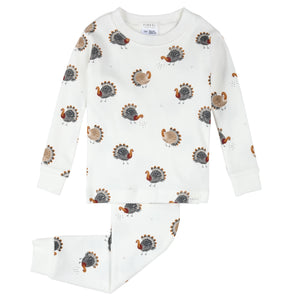 Petit Lem Turkey Print Baby Pyjamas