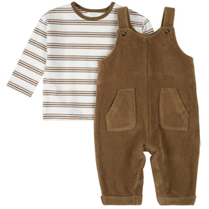 Petit Lem Cord Overall and Tee Brown