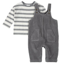 Load image into Gallery viewer, Petit Lem Cord Overall and Tee Mid Grey
