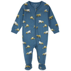 Petit Lem Construction Truck Print Sleeper