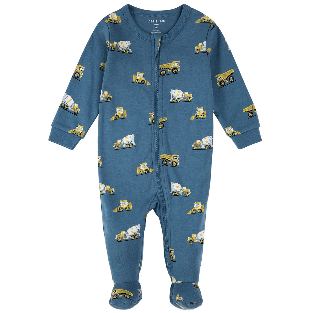 Petit Lem Construction Truck Print Sleeper