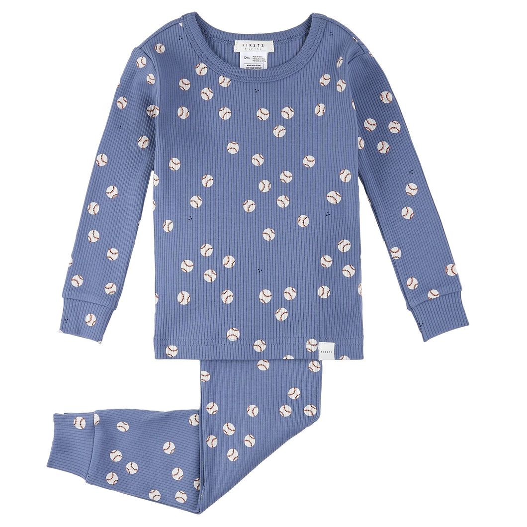 Petit Lem Baseball Print Baby Pyjamas