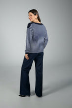 Load image into Gallery viewer, Beddome Breton Stripe Boat Neck Sweater Navy
