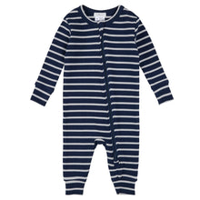Load image into Gallery viewer, Petit Lem Navy Stripe Modal Rib Playsuit
