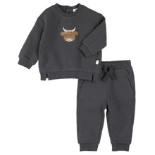 Load image into Gallery viewer, Petit Lem Highland Cow Sweatshirt and Pant
