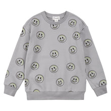 Load image into Gallery viewer, Miles Smiley Faces Sweatshirt Smoke Grey
