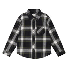 Load image into Gallery viewer, Miles Plaid Flannel Shirt Black
