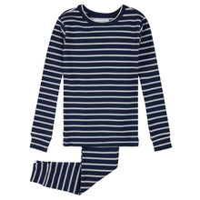 Load image into Gallery viewer, Petit Lem Modal Stripe Rib Pyjamas Indigo
