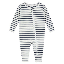 Load image into Gallery viewer, Petit Lem Navy Stripe Modal Rib Playsuit
