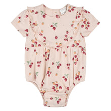 Load image into Gallery viewer, Petit Lem Strawberry Print Rib Shortie Playsuit
