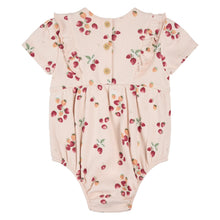 Load image into Gallery viewer, Petit Lem Strawberry Print Rib Shortie Playsuit
