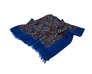 Surkana Print Viscose Scarf Blue