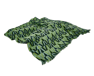 Surkana Print Wool Scarf Green