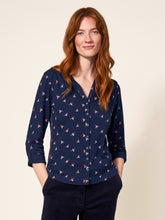 Load image into Gallery viewer, White Stuff UK Annie Jersey Shirt Navy Print
